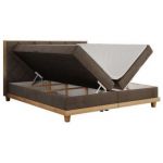 Łóżko kontynentalne CAICOS 180x200 - H3 - brązowy, welwet