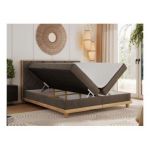 Łóżko kontynentalne CAICOS 140x200 - H4 - brązowy, welwet