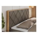 Łóżko kontynentalne CAICOS 140x200 - H4 - brązowy, welwet