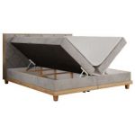 Łóżko kontynentalne CAICOS 160x200 - H3 - jasnoszary, welwet