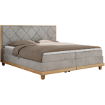 Łóżko kontynentalne CAICOS 160x200 - H4 - jasnoszary, welwet