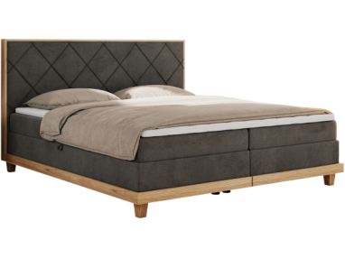 Łóżko kontynentalne CAICOS 180x200 - H3 - ciemnoszary, welwet