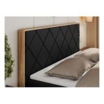 Łóżko kontynentalne CAICOS 160x200 - H4 - czarny, ekoskóra