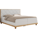 Łóżko kontynentalne CAICOS 180x200 - H3 - biały, ekoskóra