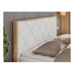 Łóżko kontynentalne CAICOS 180x200 - H4 - biały, ekoskóra