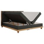 Łóżko kontynentalne CAICOS 140x200 - H3 - szary, ekoskóra