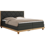 Łóżko kontynentalne CAICOS 180x200 - H4 - szary, ekoskóra