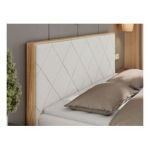 Łóżko kontynentalne CAICOS 180x200 - H3 - biały, boucle