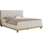 Łóżko kontynentalne CAICOS 180x200 - H4 - biały, boucle