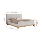 Łóżko kontynentalne CAICOS 180x200 - H4 - biały, boucle