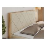 Łóżko kontynentalne CAICOS 140x200 - H3 - beżowy, boucle