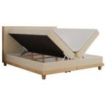 Łóżko kontynentalne CAICOS 140x200 - H3 - beżowy, boucle