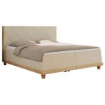 Łóżko kontynentalne CAICOS 160x200 - H3 - beżowy, boucle