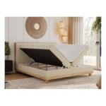 Łóżko kontynentalne CAICOS 140x200 - H4 - beżowy, boucle