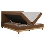 Łóżko kontynentalne CAICOS 160x200 - H3 - brązowy, boucle