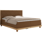 Łóżko kontynentalne CAICOS 180x200 - H3 - brązowy, boucle