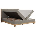 Łóżko kontynentalne CAICOS 140x200 - H3 - szary, boucle