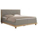 Łóżko kontynentalne CAICOS 160x200 - H3 - szary, boucle