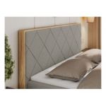 Łóżko kontynentalne CAICOS 160x200 - H4 - szary, boucle