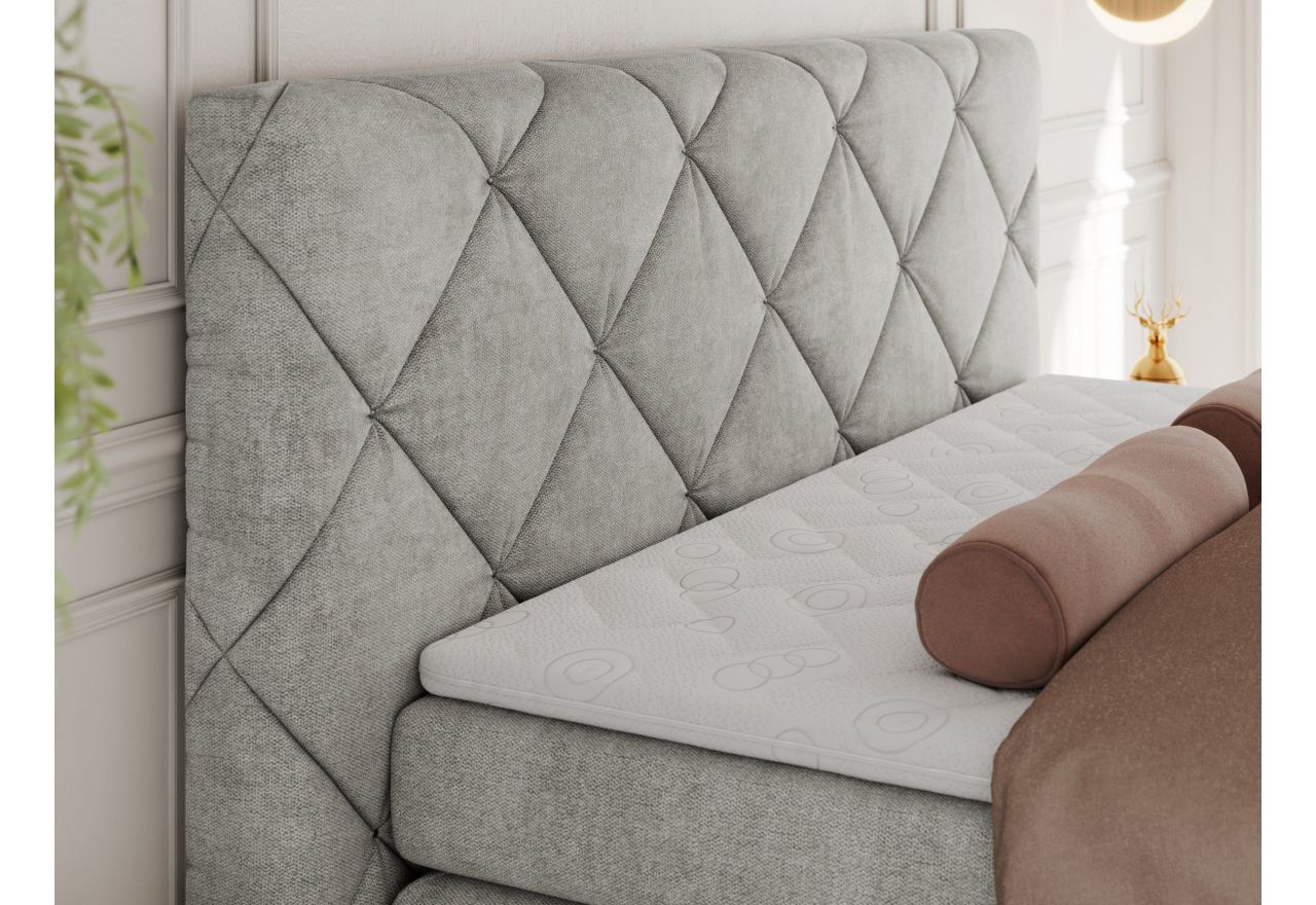 Łóżko kontynentalne RITA 140x200 - H3 - jasnoszary, struktura