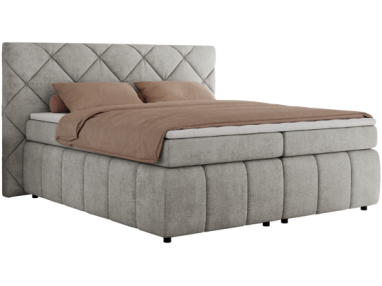 Łóżko kontynentalne RITA 180x200 - H4 - jasnoszary, struktura