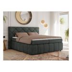 Łóżko kontynentalne RITA 140x200 - H3 - ciemnoszary, struktura