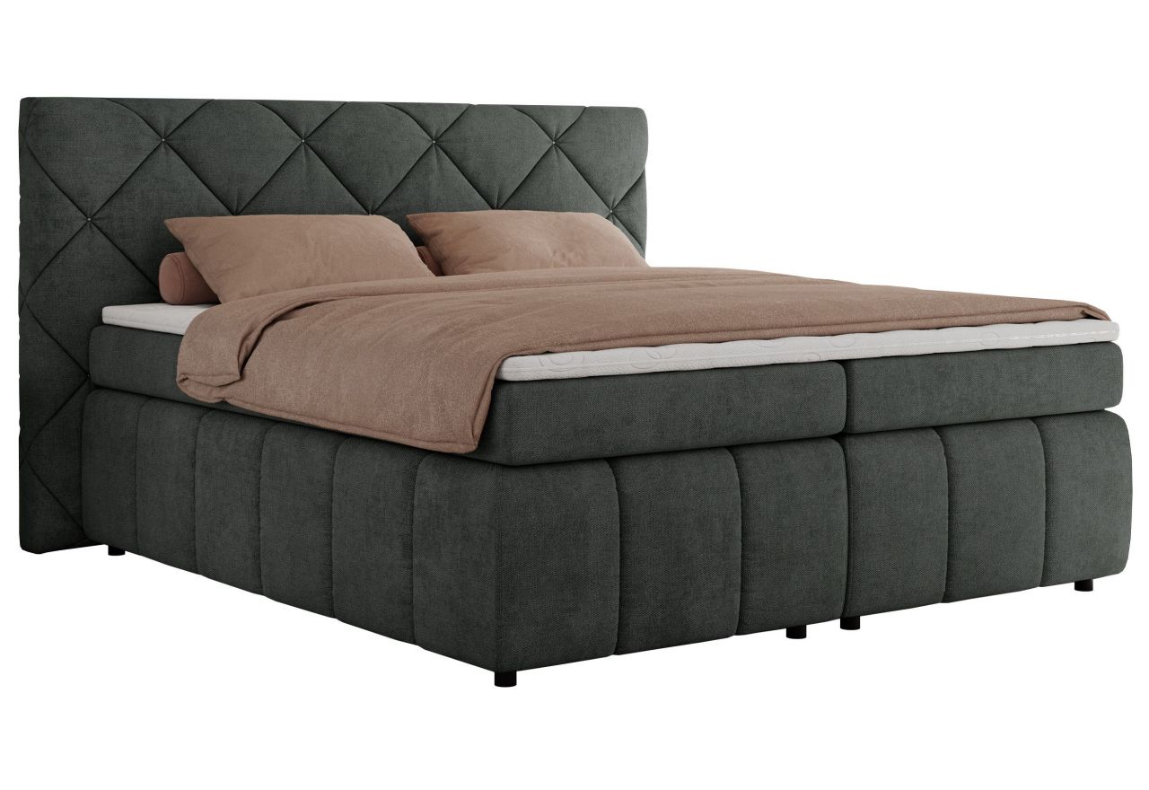 Łóżko kontynentalne RITA 140x200 - H3 - ciemnoszary, struktura