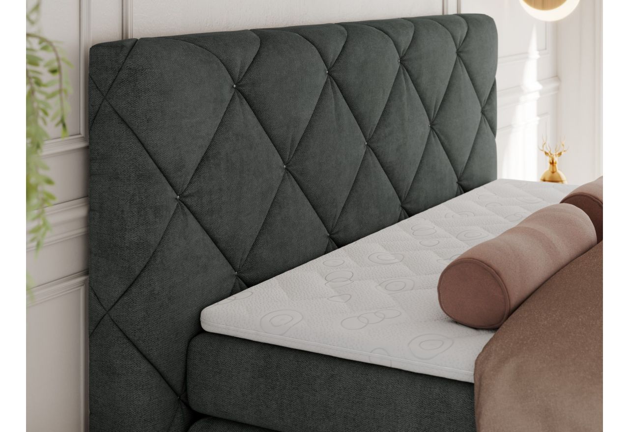 Łóżko kontynentalne RITA 160x200 - H3 - ciemnoszary, struktura