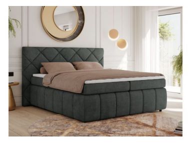 Łóżko kontynentalne RITA 140x200 - H4 - ciemnoszary, struktura