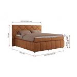 Łóżko kontynentalne RITA 140x200 - H3 - pomarańczowy, struktura