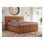 Łóżko kontynentalne RITA 160x200 - H3 - pomarańczowy, struktura