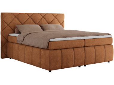 Łóżko kontynentalne RITA 160x200 - H3 - pomarańczowy, struktura