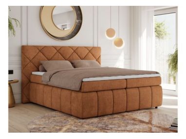 Łóżko kontynentalne RITA 160x200 - H4 - pomarańczowy, struktura