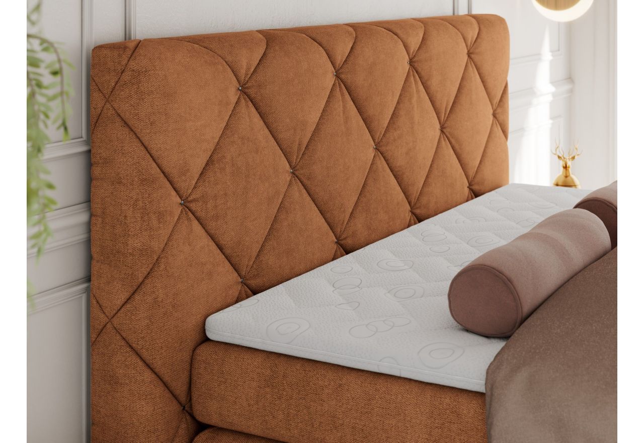 Łóżko kontynentalne RITA 180x200 - H4 - pomarańczowy, struktura