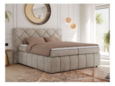 Łóżko kontynentalne RITA 140x200 - H3 - beżowy, struktura