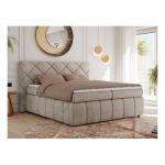 Łóżko kontynentalne RITA 140x200 - H3 - beżowy, struktura