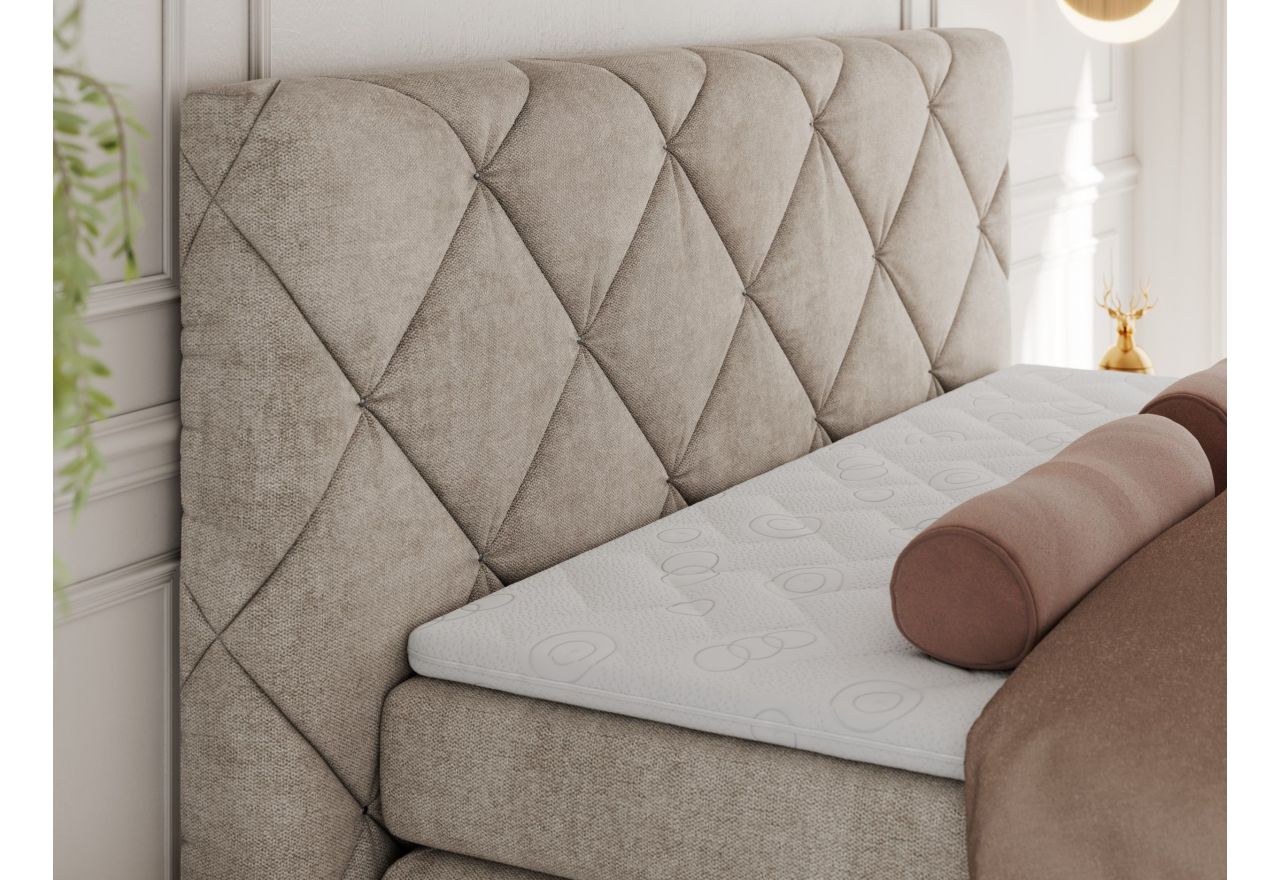 Łóżko kontynentalne RITA 180x200 - H3 - beżowy, struktura