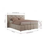 Łóżko kontynentalne RITA 140x200 - H4 - beżowy, struktura