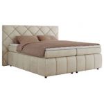 Łóżko kontynentalne RITA 160x200 - H4 - beżowy, welwet