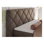 Łóżko kontynentalne RITA 140x200 - H4 - brązowy, welwet