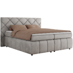 Łóżko kontynentalne RITA 140x200 - H4 - jasnoszary, welwet