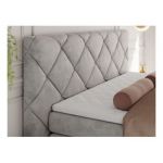 Łóżko kontynentalne RITA 140x200 - H4 - jasnoszary, welwet