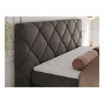 Łóżko kontynentalne RITA 160x200 - H4 - ciemnoszary, welwet