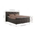 Łóżko kontynentalne RITA 180x200 - H4 - ciemnoszary, welwet