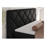 Łóżko kontynentalne RITA 140x200 - H3 - czarny, ekoskóra