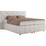 Łóżko kontynentalne RITA 160x200 - H3 - biały, ekoskóra