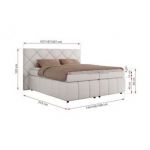 Łóżko kontynentalne RITA 160x200 - H3 - biały, ekoskóra