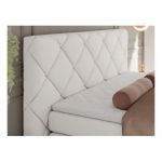 Łóżko kontynentalne RITA 180x200 - H3 - biały, ekoskóra