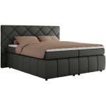 Łóżko kontynentalne RITA 180x200 - H4 - szary, ekoskóra