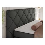 Łóżko kontynentalne RITA 180x200 - H4 - szary, ekoskóra